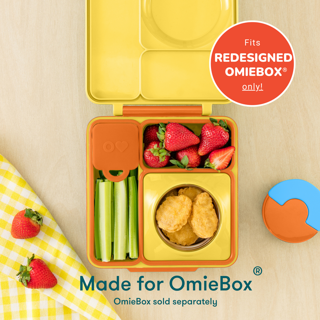 Omie Dip for OmieBox (2 pack) Leakproof Dip Containers with lids - food  safe silicone - 4 ounces (Red/Yellow)
