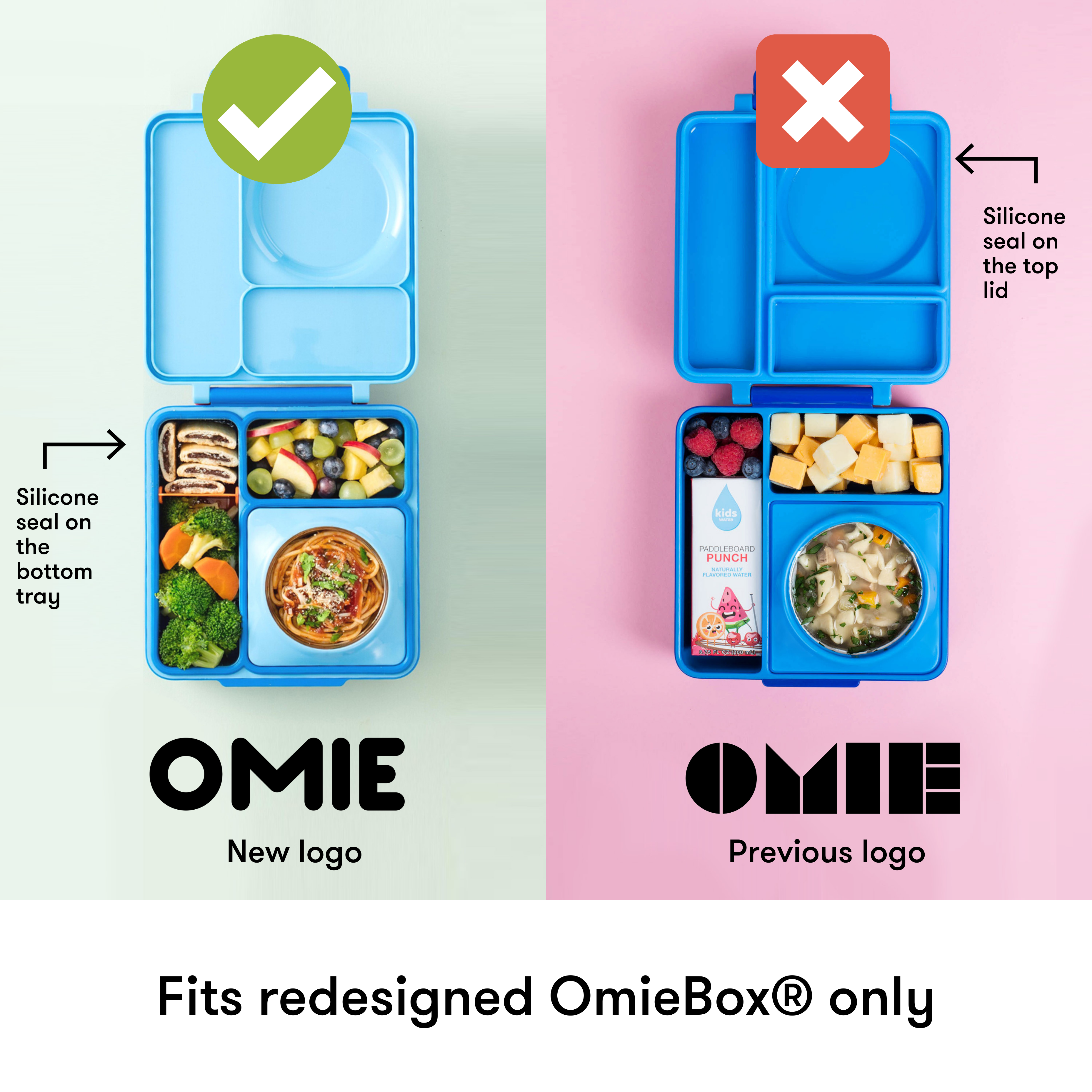 Omie Dip for OmieBox (2 pack) Leakproof Dip Containers with lids - food  safe silicone - 4 ounces (Red/Yellow)