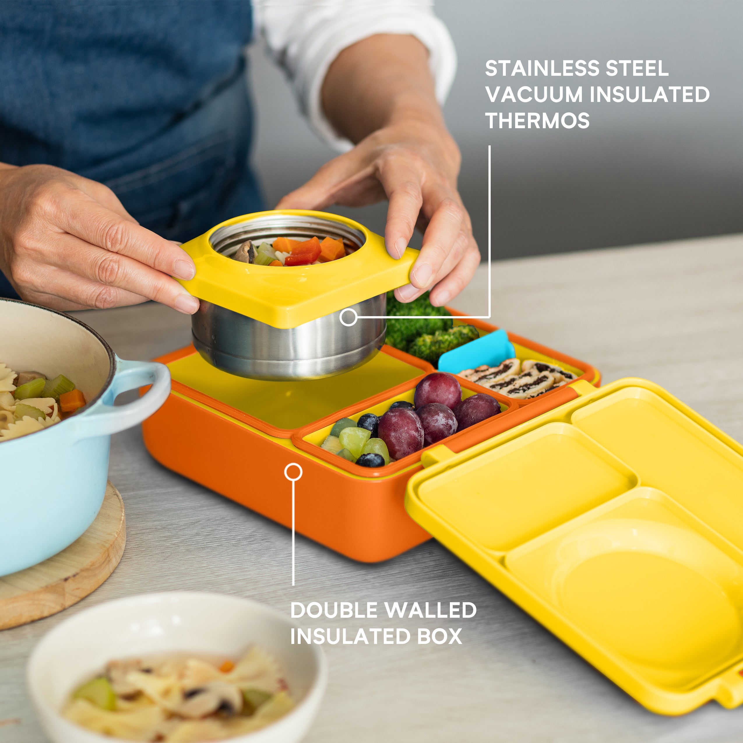 OmieBox V2  Kid utensils, Bento box kids, Food safe silicone